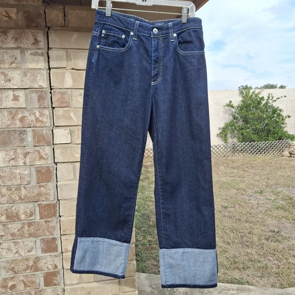 AG Adriano Goldschmied The Brett High Waisted Crop Straight Leg Jeans  Size 29 - Picture 5 of 16